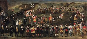 1633年のダンケルクの聖バーバラ同胞団のメンバー 作： Flemish School